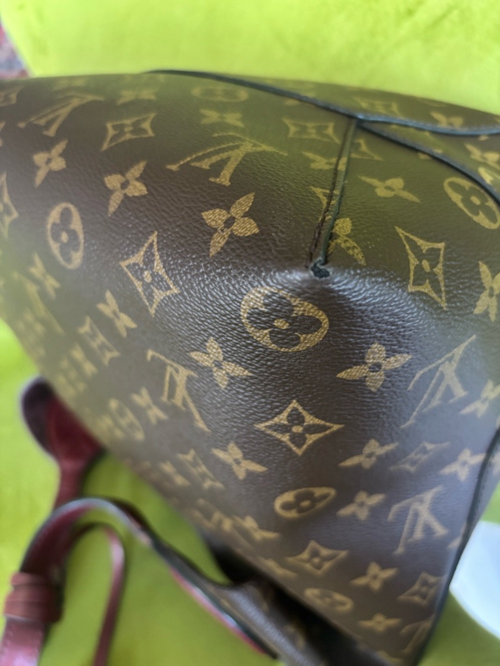 Louis Vuitton Monogram Flower Hobo with Burgundy Trim ~ Authentic - Picture 10 of 16